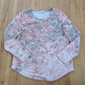 Madison Berkeley Long Sleeve Shirt Size M Pink Paisley Boho Relaxed Summer